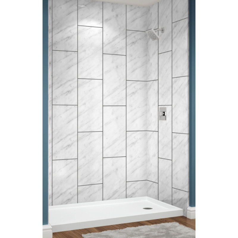 Avora Bath Carrera Walls with 12 x 24 Vertical Tile 60" x 36" x 96 ...